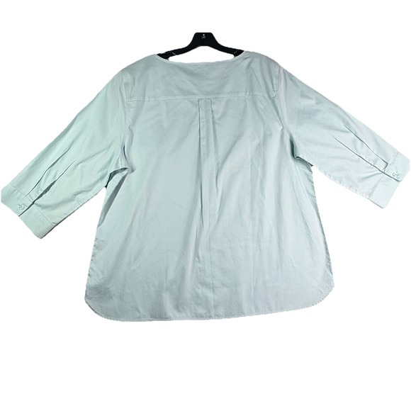Chicos 3 Tunic Top Women's XL Wrinkle Resistant Light Blue NWT 100% Cotton - Picture 2 of 12